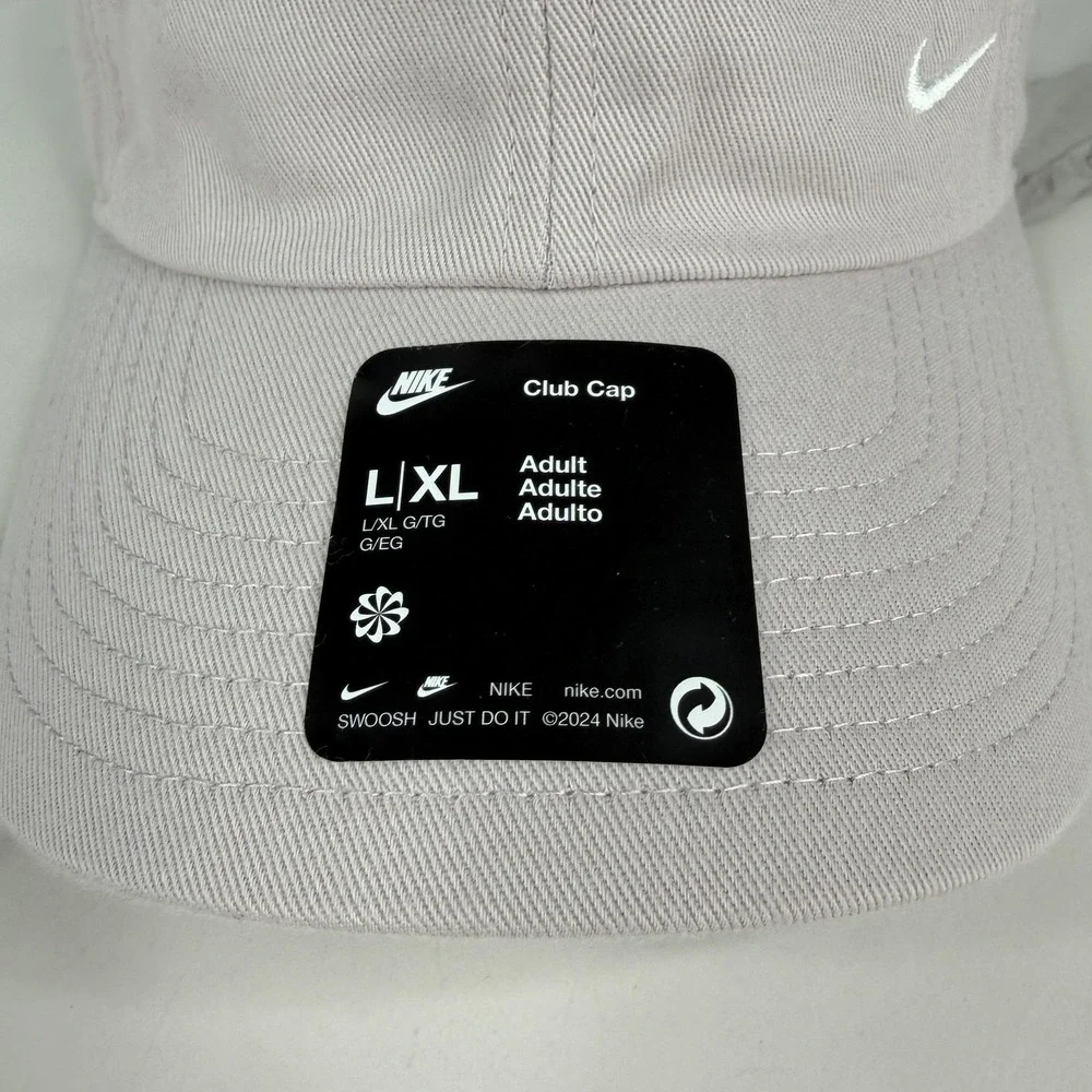Nike Hat Cap Strap Back Mens L/XL Light Purple Club Cap Swoosh Unisex Golf